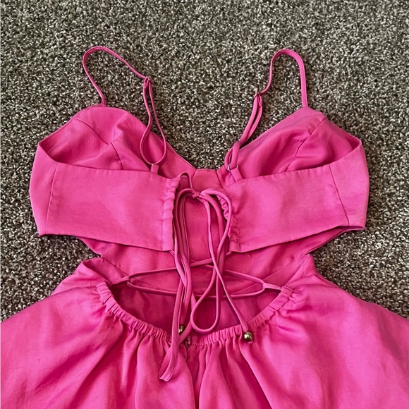 STEPS New York Pink Tiered Ruffle Romper Dress Size Small - Picture 10 of 13